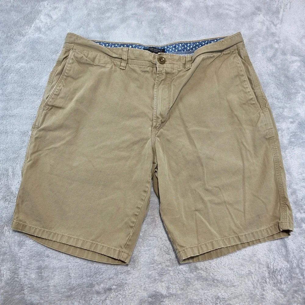 Banana‎ Republic Men 34 Khaki Aiden Short Cotton Twill Casual Chino Flat Front